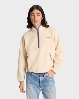 SR Runner Sherpa Quarter Zip - Cream/Dustry Grape