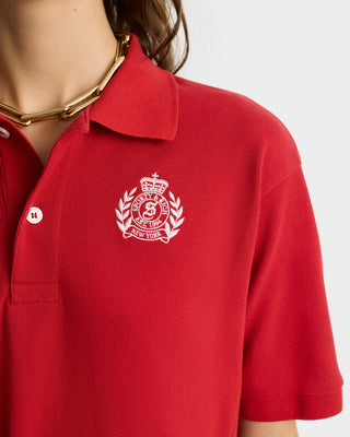 Polo H&W Crest Piqué - Rubis/Blanc