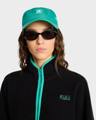 SR Runner Sherpa Quarter zip - Black/Spring Green