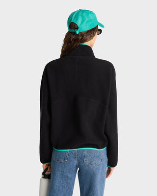 SR Runner Sherpa Quarter zip - Black/Spring Green