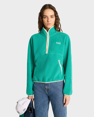 SR Runner Sherpa Quarter zip - Spring Green/Cream