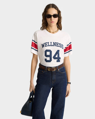 Wellness 94 Rugby Tee - White/Ruby/Navy