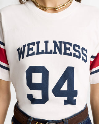 T-Shirt Rugby Wellness 94 - Blanc/Rubis/Marine