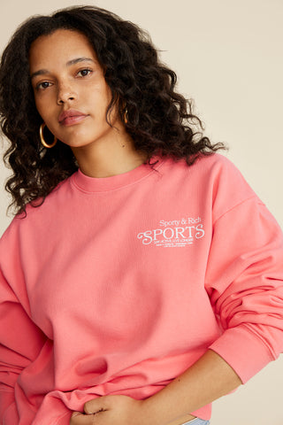 Bardot Sports Crewneck - Strawberry/White