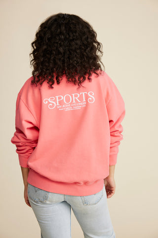 Bardot Sports Crewneck - Strawberry/White