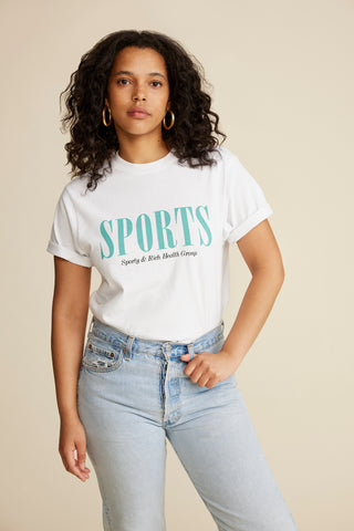 Sports T-Shirt - White/Faded Teal