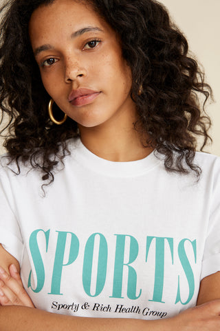 Sports T-Shirt - White/Faded Teal