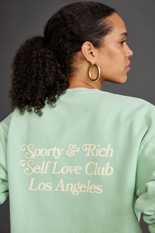 Self Love Club Crewneck - Jade/Cream