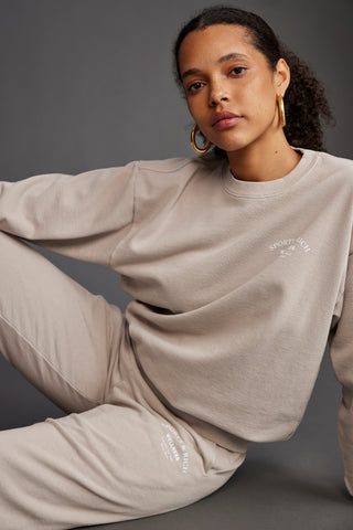 Wellness Studio Crewneck - Dove/White