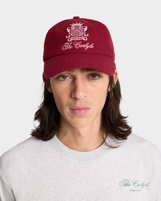 The Carlyle Crest Wool Hat - Merlot/White