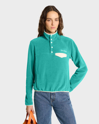 Serif Logo Polar Sweatshirt - Spring Green/Cream