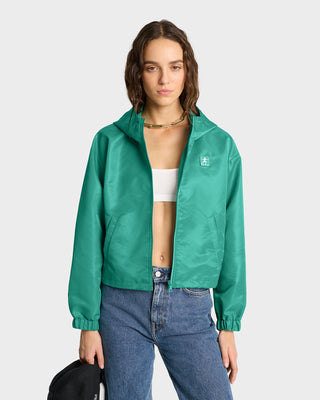 Running Woman Nylon Windbreaker - Spring Green/White