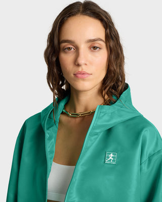 Running Woman Nylon Windbreaker - Spring Green/White