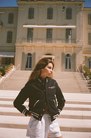 Hotel du Cap Cursive Disco Short - White/Navy