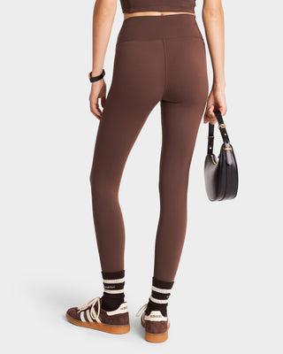 Legging Serif Logo - Chocolat/Blanc