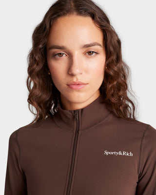 Veste sport Serif Logo - Chocolat/Blanc