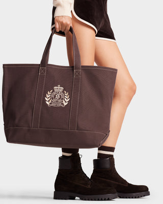 NY Crest Tote Bag - Chocolate/Cream