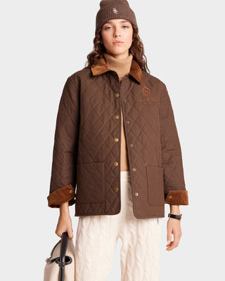 Vendome Quilted Jacket - Chocolate/Tan