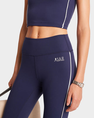 SR Runner Legging - Navy/White