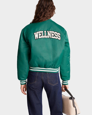 Wellness Boucle Varsity Jacket - Alpine/White