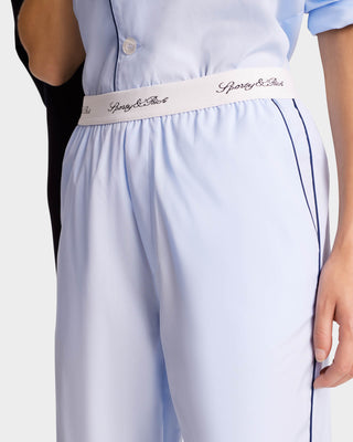 Vendome Pyjama Trousers - Sky Blue/Navy