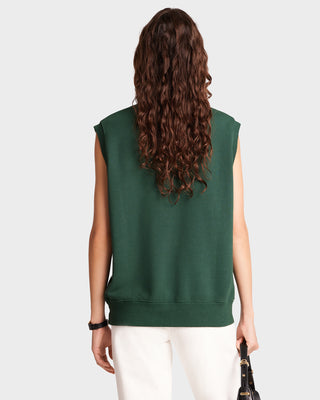 Yankees Serif V-Neck Vest - Forest/White