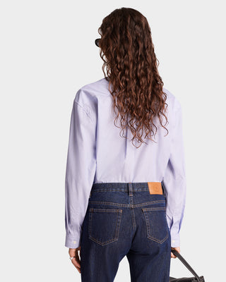 Yankees Serif Oversized Shirt - Blue Striped