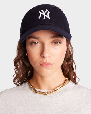 Yankees Serif Wool Hat - Navy/White