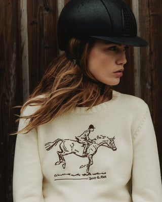 Horse Knitted Sweater - Cream