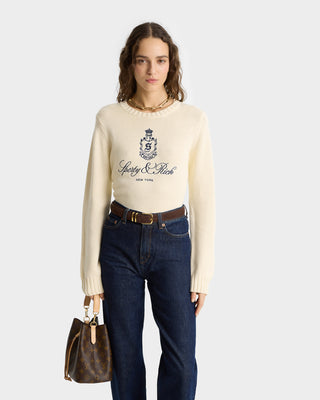 Vendome Knitted Sweater - Ecru/Navy