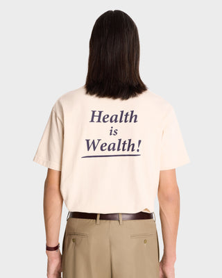 Health is Wealth T-Shirt - Cream/Navy