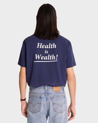 Health is Wealth T-Shirt - Navy/White