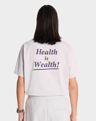 Health is Wealth T-Shirt - Heather Gray/Navy