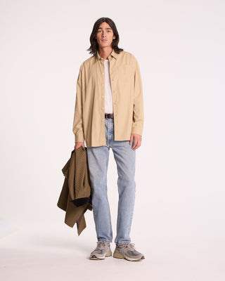 SRC Oversized Shirt - British Tan/White