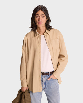 SRC Oversized Shirt - British Tan/White