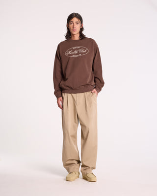 Oval Health crewneck - Chocolate/Cream