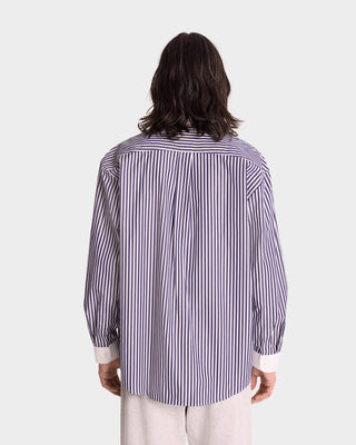 Vendome Oversized Shirt - Navy Stripe/White