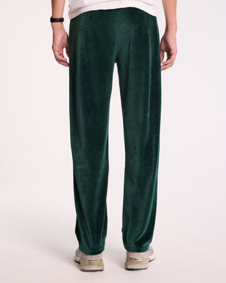 NY Crest Velour Track Pant - Forest/Cream