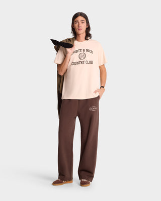 Oval Health straight leg sweatpant - Chocolate/Cream