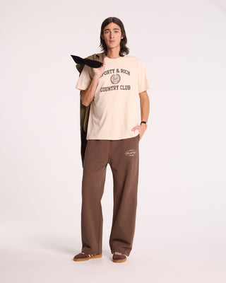 Oval Health straight leg sweatpant - Chocolate/Cream