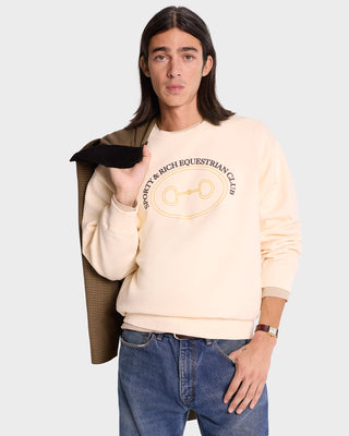 Equestrian Crewneck - Cream/Chocolate