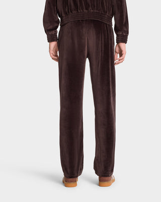 NY Crest Velour Track Pant - Chocolate/Cream