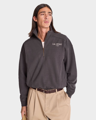 S.R. Sport Quarter Zip - Faded Black/Cream