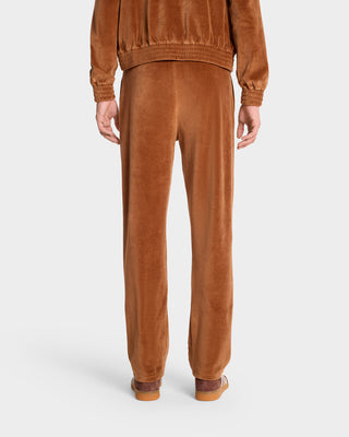 NY Crest Velour Track Pant - Tobacco/Cream