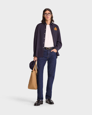 NY Crest Oversized Shirt - Navy/Gold