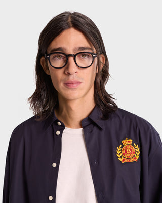 NY Crest Oversized Shirt - Navy/Gold