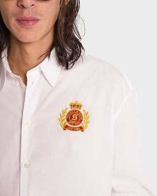 NY Crest Oversized Shirt - White/Gold