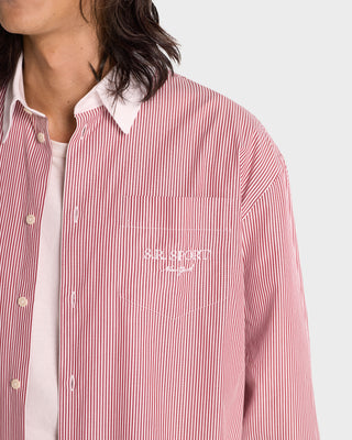 S.R. Sport Oversized Shirt - Red Striped