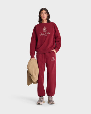 Vendome Sweatpant - Merlot/White