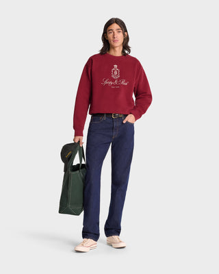 Vendome Crewneck - Merlot/White